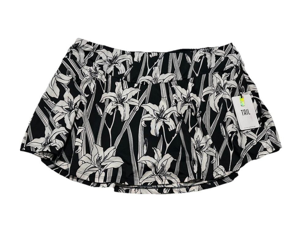 NEW Tail Women's Pull On Tayliz 13” Black Floral Stretch Skort Size XL